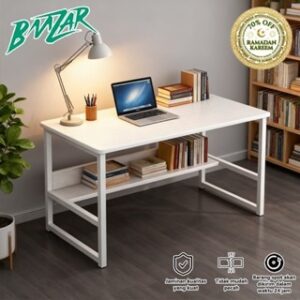 BMZAR Meja Belajar Minimalis Meja Komputer Meja Gaming Meja Kerja Meja Kantor Murah Meja Rias Aesthetic Panjang Meja Laptop Meja Kamar Tidur Sederhana 120CM