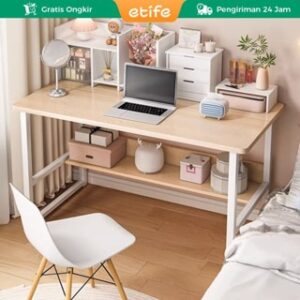E-TIFE Meja Belajar Set Kursi/Meja Komputer/Meja Kerja/Meja Kantor/Minimalis/Aesthetic/Murah