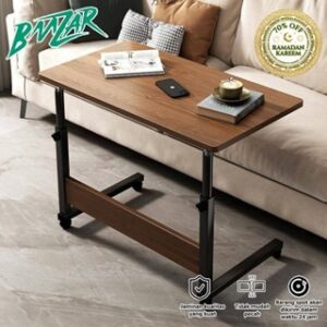BMZAR Meja Laptop Lipat Adjustable Dengan Roda Meja Laptop Roda Meja Kerja Adjustable Meja Belajar Portable
