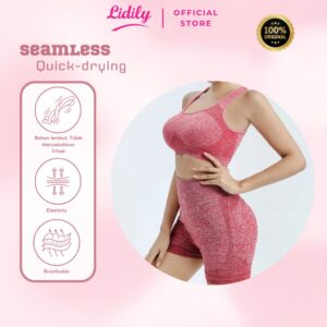 Lidily – Celana Senam Rajut Wanita ART CR LS 3004 / Sport Pants Segi Empat Nyaman & Lentur | Celana Pendek Daily Workout Gym Running Olahraga | Yoga Legging Sportwear