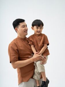 FADSAN Baju Koko Couple Ayah dan Anak Tufy Series Bahan Katun Premium