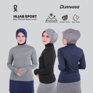 Duraking Baju Manset Hijab Sports Wanita Basic Layer