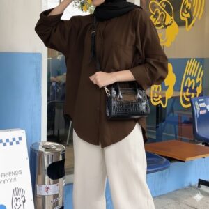 Olivia Shirt – Kemeja Oversize Linen Wanita – Kemeja Linen – Oversized Shirt Linen