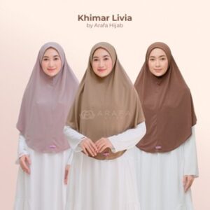 Arafa Hijab – Khimar Livia | Bergo Instan Jersey Premium Kerudung Syari Lebaran Jilbab Non Pet Terbaru 2026