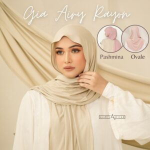 Alawiyahijab –  Gia Airy Rayon Tipis (Pashmina & Pashmina Oval Airflow) Curve Ovale Hijab Leyot Gelombang Lebih Banyak Rayon Spandex