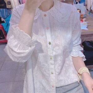 Blouse Putih Korea White Blouse Basic Wanita / Kemeja Blouse Wanita /atasan putih wanita korean style