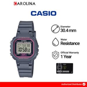 Jam Tangan Wanita Casio General LA-20WH-8A Ladies Digital Dial Grey Resin Band