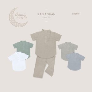 KEOLA – Setelan Baju Koko Anak Ramadhan (Setelan Muslim Koko Set Anak) Usia 1 – 6 Tahun / Koko Ramadan Premium Cotton