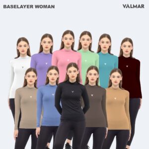 VALMAR SPORTWEAR – Baselayer Manset Olahraga Wanita Turtleneck Tangan Panjang