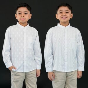 Casella Baju Koko Anak Laki Laki Lengan Panjang | Koko Putih Anak Nizar Edition