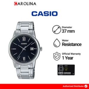 Jam Tangan Pria Casio General MTP-V002D-1B3 Black Dial Stainless Steel Band
