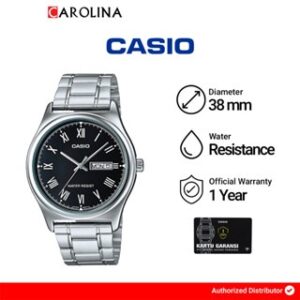Jam Tangan Pria Casio General MTP-V006D-1B Black Dial Stainless Steel Band