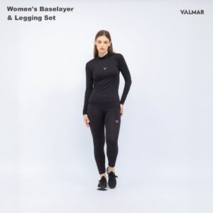 VALMAR SPORTWEAR – Satu Set Baselayer Manset & Legging Wanita Olahraga Elastis Spandex