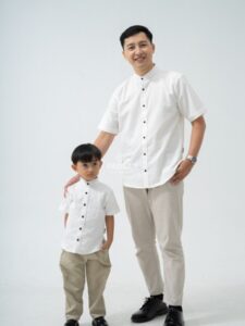 FADSAN Kemeja Koko Couple Atasan Ayah Dan Anak Lengan Pendek Katun Organik Tufy Series