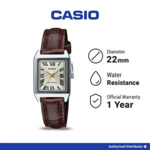 Casio Jam Tangan Wanita General LTP-V007L-9BUDF Analog Water Resistance Brown