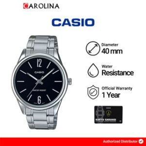 Jam Tangan Pria Casio General MTP-V005D-1B Black Dial Stainless Steel Band