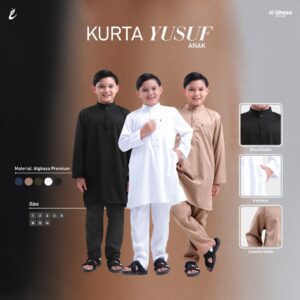 Alghaza Mubarak | Kurta Anak Pria Setelan | Kurta Yusuf Anak