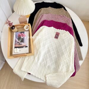 Kamila Curly Blouse – Atasan Blouse Wanita Rajut Premium