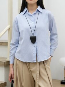 Kemeja Salur Wanita | Hanni Striped Shirt | HULM