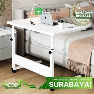 Pengiriman Dari Surabaya---Meja Samping Tempat Tidur Meja Laptop Portable Meja Belajar Adjustable Meja Kerja Dengan Roda