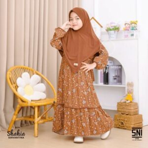 Shahia Servantina – [Satu Set Jilbab] Viola Set Gamis Rayon Anak Perempuan Dress