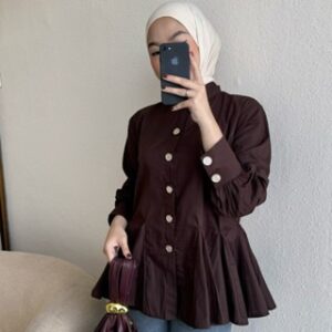 Floral Id – Blouse Poplin Polos Sonya Atasan Wanita Kancing Gold