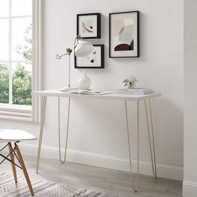 Meja Tamu Minimalis Kaki GOLD Meja Kerja / Belajar Meja kamar Cafe hairpin leg