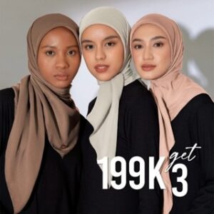 Lozy Hijab – 199K Get 3 Kirana Paris Plain Japan (Hijab Segiempat Paris Japan Premium)