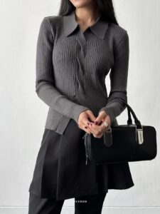 ECINOS – Marketing Twisted Knit Top | Atasan Wanita | Blouse Wanita