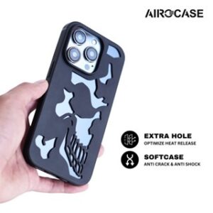 AIROCASE Slim Hole Soft Case for Iphone Motif Tengkorak