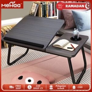 MeHaa Meja Laptop Adjustable - Meja Lipat Tinggi Bisa Diatur untuk Kerja & Belajar, Anti Pegal Leher