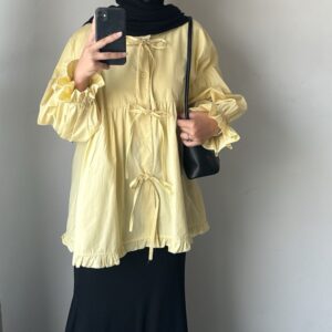 MYMIMO – RIBBON BLOUSE By Leody || (1764 ATASAN WANITA KEMEJA BLUS KATUN POPLIN