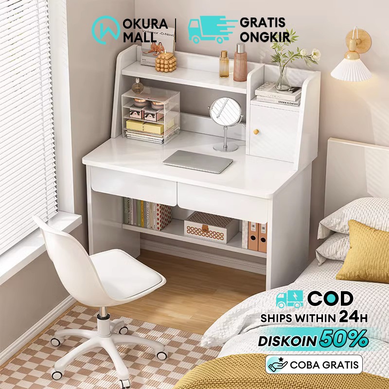 OKURA 120CM Meja Belajar kayu Meja Belajar Serbaguna Meja Kerja Meja Kantor Meja Tulis Minimalis