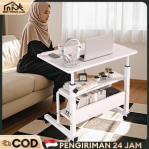 Meja Laptop Roda Meja Laptop Adjustable Meja Belajar Portable Meja Kerja Standing Meja Kantor Laptop Lipat Meja Belajar Anak