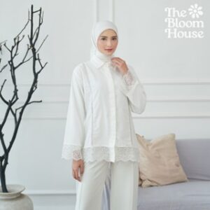 Nooly Shirt Seamless Brukat – Atasan Kemeja Wanita Modest | The Bloom House B727