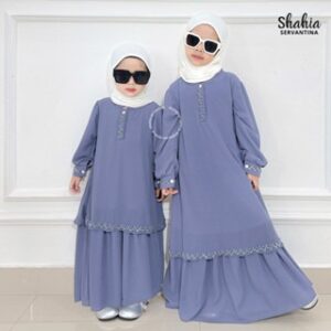 Shahia Servantina – Anya Dress Gamis Anak Perempuan Couple Mom & Kids