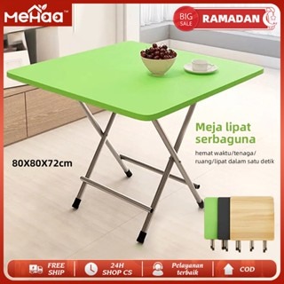 MeHaa Meja Portable Multifungsi Meja Lipat Kayu 80x80 / 60x40 untuk Makan & Kerja