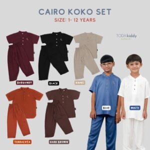TODA KIDDY Cairo Koko Set – Setelan Baju Muslim Koko Anak