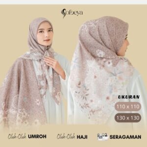 SOFEEYA – Hijab Voal Motif Printing Flair Series Ukuran Standar 110 dan Kerudung Jumbo Syari 130