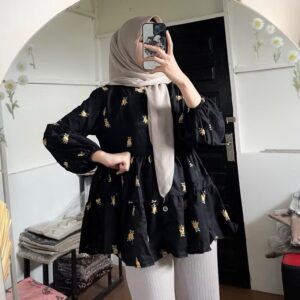 Aida Blouse Wanita Floral Babydoll LD 100