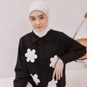 Emeraude | Beatrice Kemeja Wanita Bunga / Atasan Kemeja Wanita Muslim Dewasa / Atasan Kemeja Wanita Bunga Jumbo