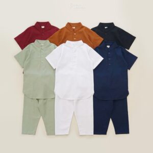 [PRE-ORDER] PEEWEE Setelan Koko Anak Set Kurta Polos Kemko Stanford 1-12 Tahun