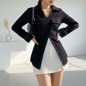 Vallina Outfit Paula Blouse Atasan Wanita Katun Linen Lengan Panjang Korean Style Casual Long Sleeve