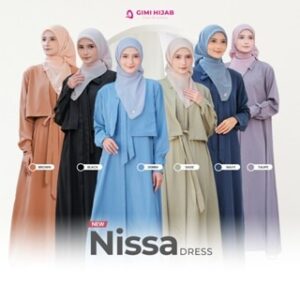 Gimi Hijab Nissa Dress – Dress Mewah Simpel & Elegan Dress Wanita Dress Ngantor Outfit Kekinian