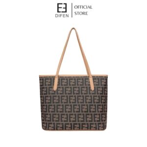 DIFEN Totebag Wanita Kekinian Terbaru Kanvas Vintage Gaya Retro Tas Jinjing Kuliah Shoulderbag Korean Style COD