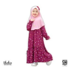 Shahia Servantina – (Satu Set Hijab) Imelda Set Dress Gamis Rayon Anak Perempuan