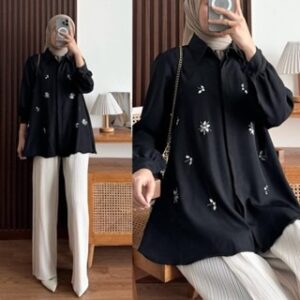 KINAYA BLOUSE SHAKILLA KEMEJA ATASAN WANITA MOTIF PAYET BUNGA