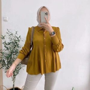 Atasan Wanita Terbaru Kemeja Plisket Tisya Blouse Kekinian