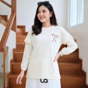 UMMIALI – LOLLY BLOUSE WANITA RUFFLE LENGAN PANJANG ATASAN COTTON SOFT