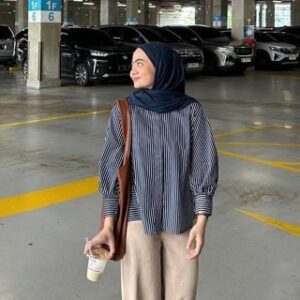Hosofshopaholic – BELINA SHIRT – Atasan Wanita – Kemeja Garis – Kemeja Salur